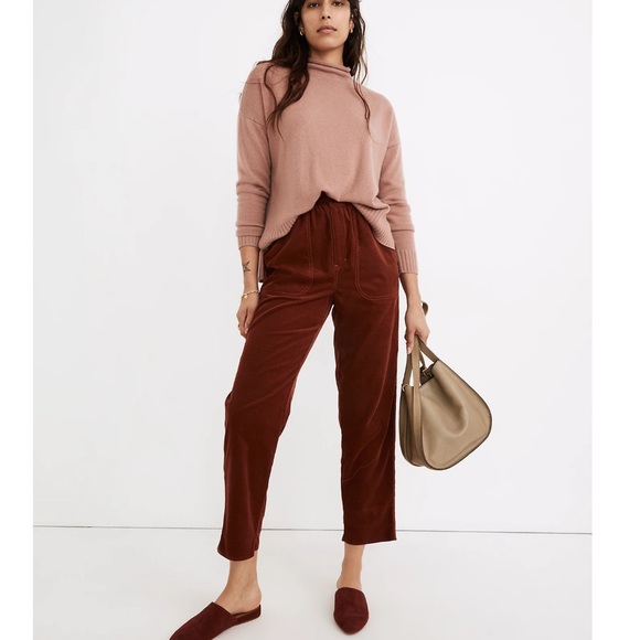 Madewell Pants - Madewell Tapered Huston Pull-On Crop Pants in Corduroy